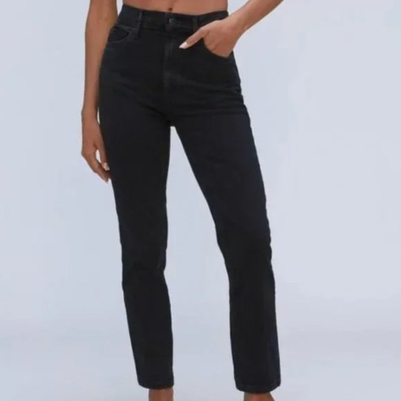 NWT Everlane The Original Cheeky Jean Womens Size 27 Black Denim - Picture 1 of 11